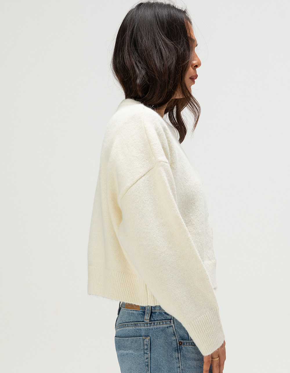 RHYTHM Estelle Womens Button Up Cardigan - CREAM