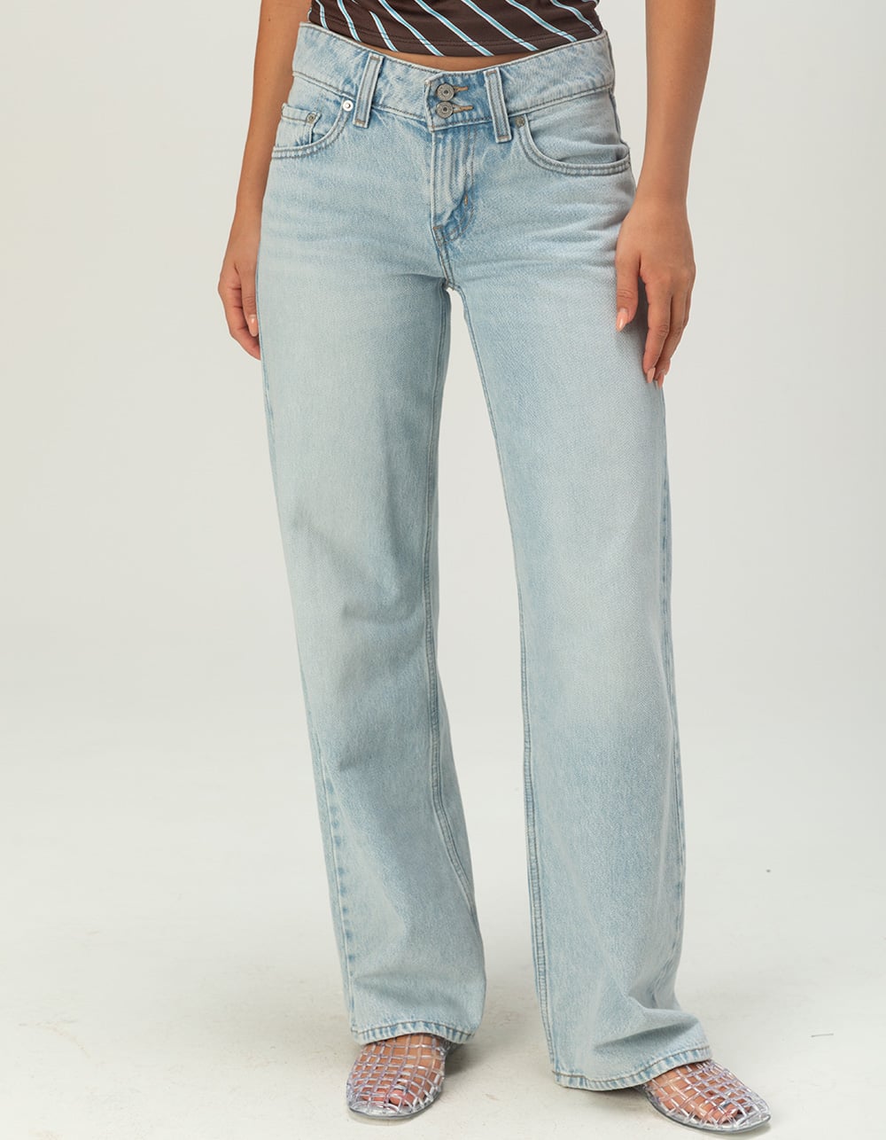 LEVI'S Superlow Loose Womens Jeans - Abraided Art LIGHT BLAST
