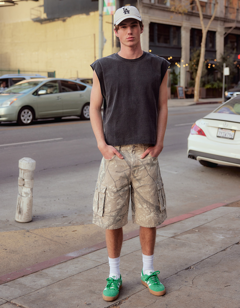 RSQ Mens CAMO Cargo Jorts - KHAKI
