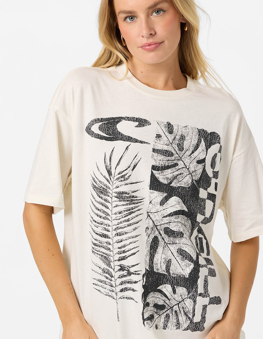 O'NEILL Monstera Hawaii Womens Oversized Tee - IVORY