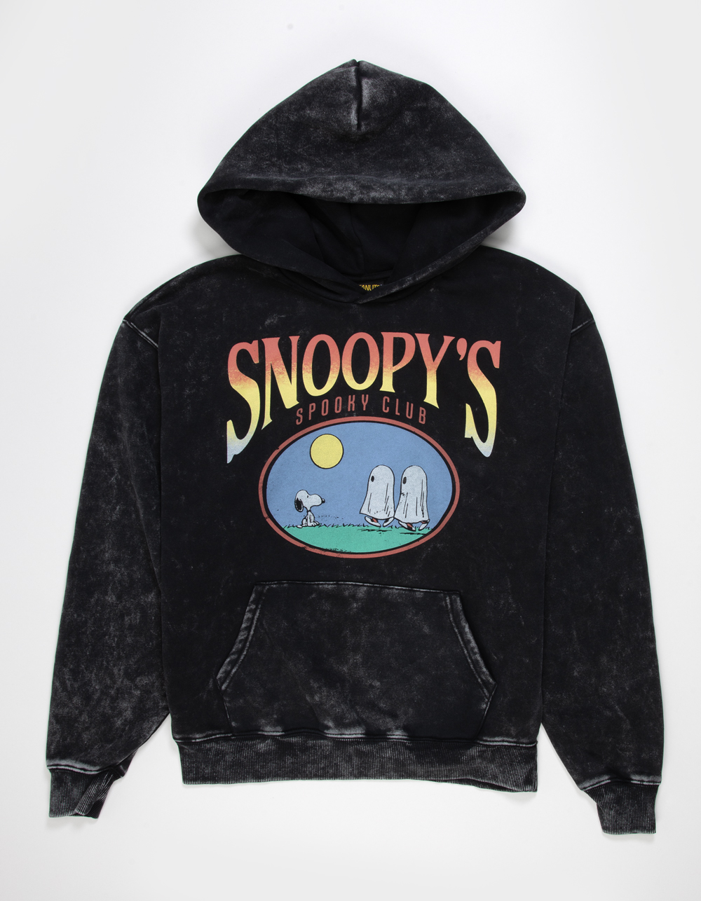 RSQ x Peanuts Halloween Ghost Mens Hoodie - BLACK