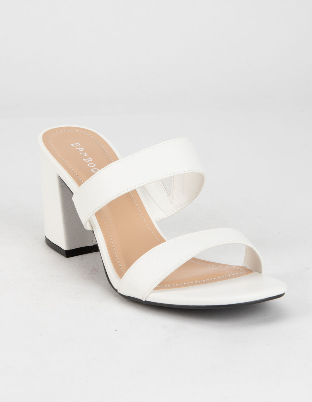 BAMBOO Two Band Womens White Heels - WHITE | Tillys