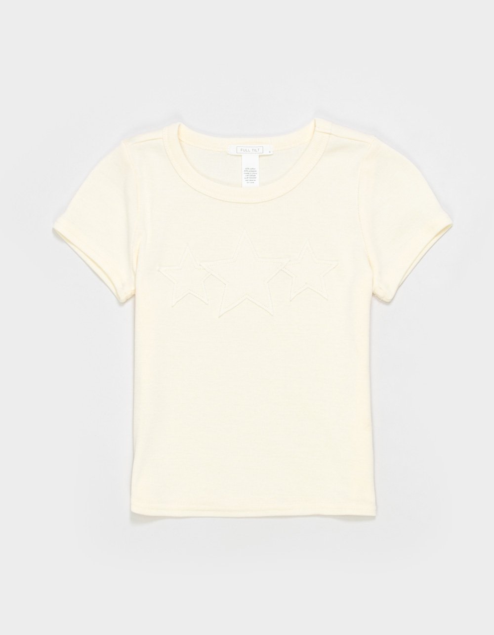 FULL TILT Star Patch Girls Tee - LT YELLOW