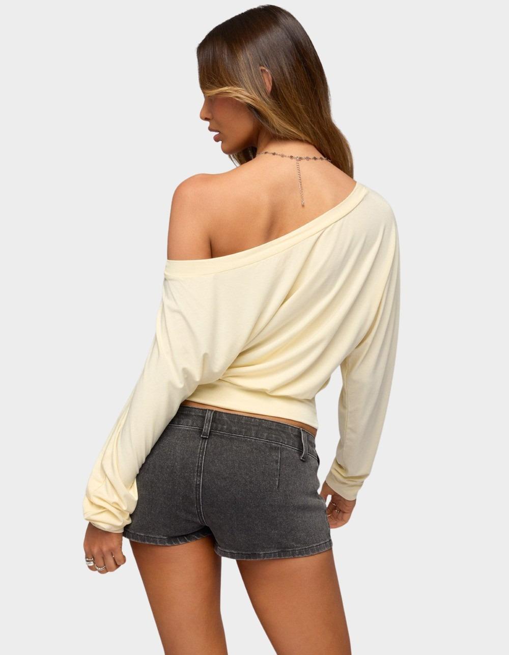 EDIKTED Caisynne Off Shoulder Top - LT YELLOW