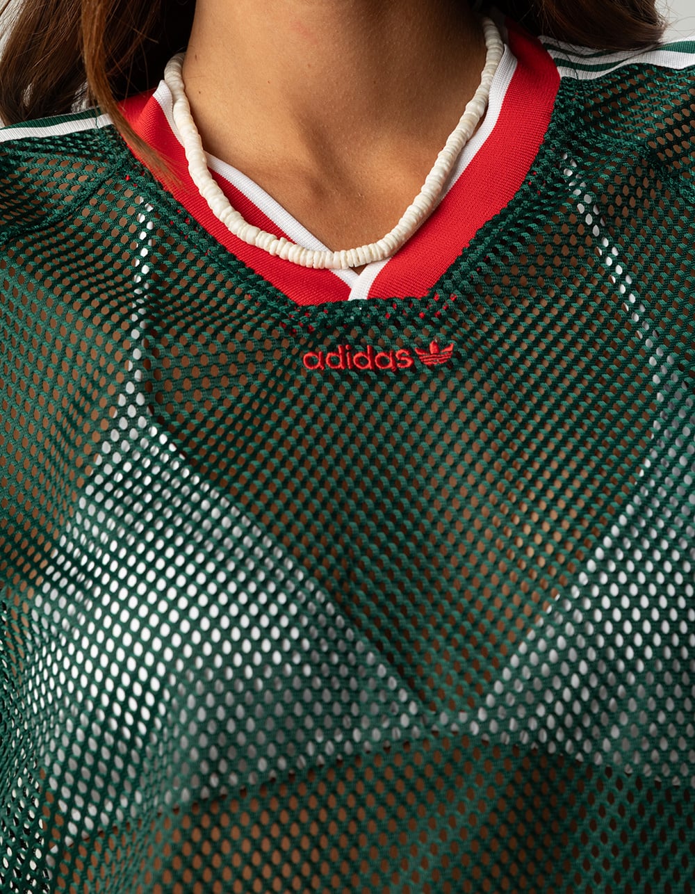 ADIDAS Originals Womens Mesh Tee - GREEN COMBO
