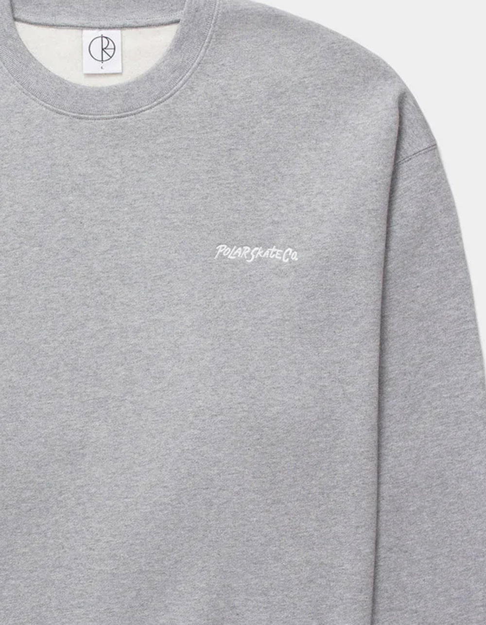 POLAR SKATE CO. Dave Surf Logo Mens Crewneck Sweatshirt - HEATHER GRAY