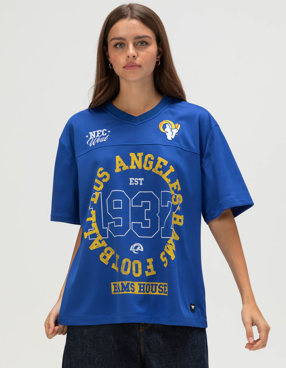 THE WILD COLLECTIVE Los Angeles Rams Womens Jersey - BLUE