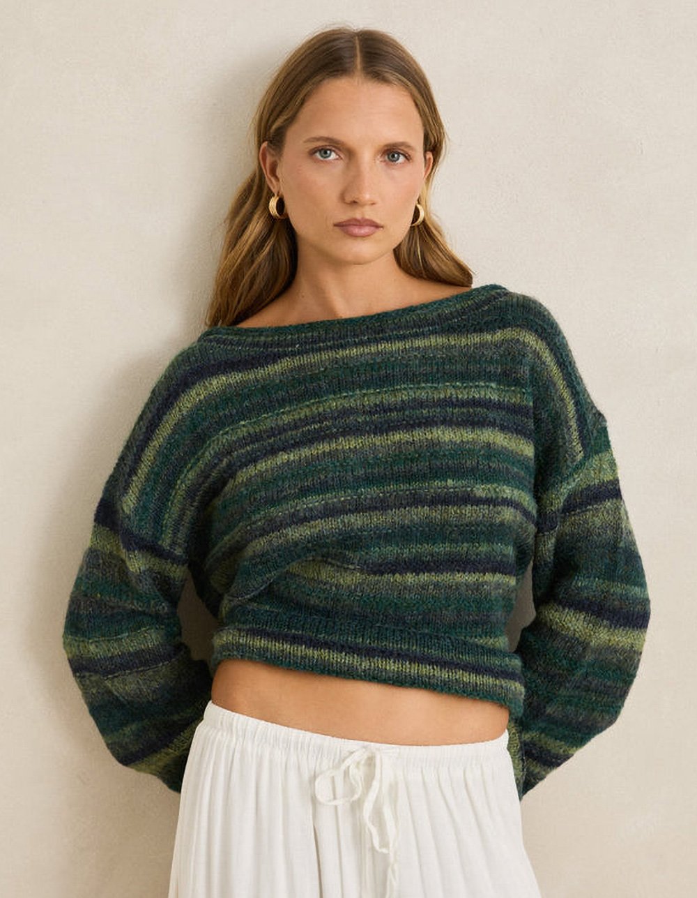 RHYTHM Baklava Knit Womens Sweater - OLIVE