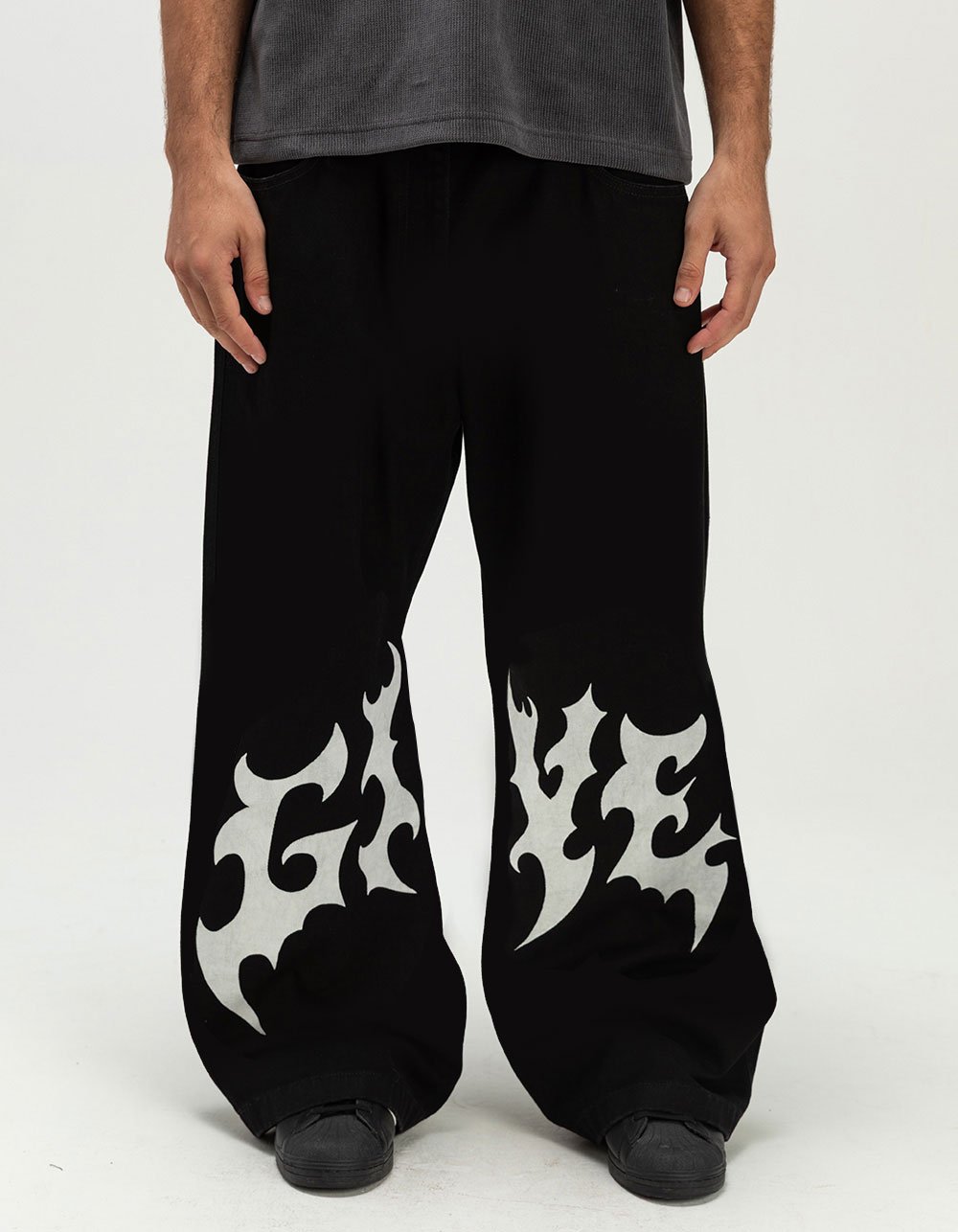 GAT Give Mens 26" Leg Opening Ultra Baggy Jeans - BLACK