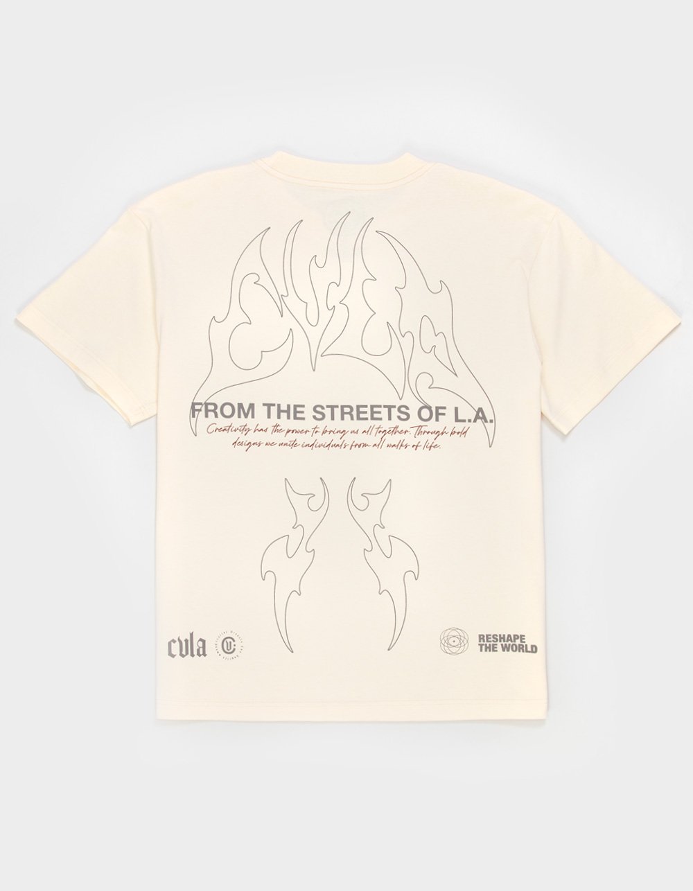 CVLA Cyber Eternal Mens Boxy Tee - CREAM