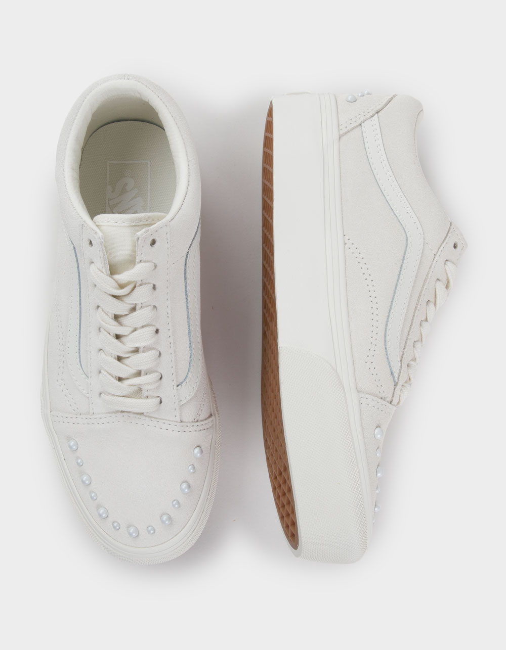 VANS Old Skool Pearls Womens Platform Shoes - CREAM
