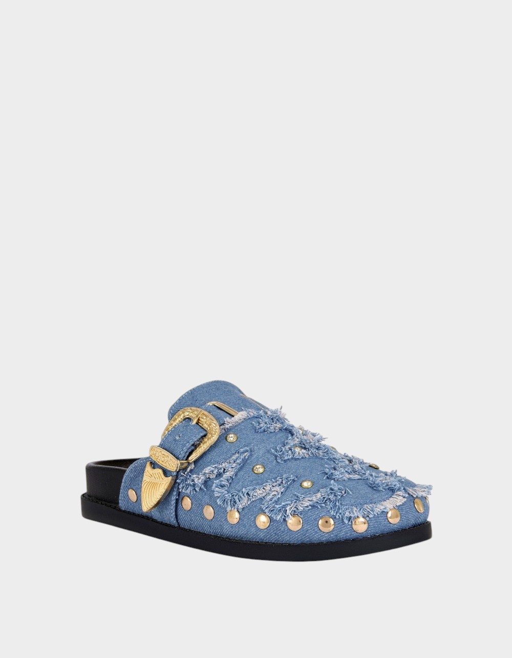 AZALEA WANG Zale Studded Womens Mules - BLUE