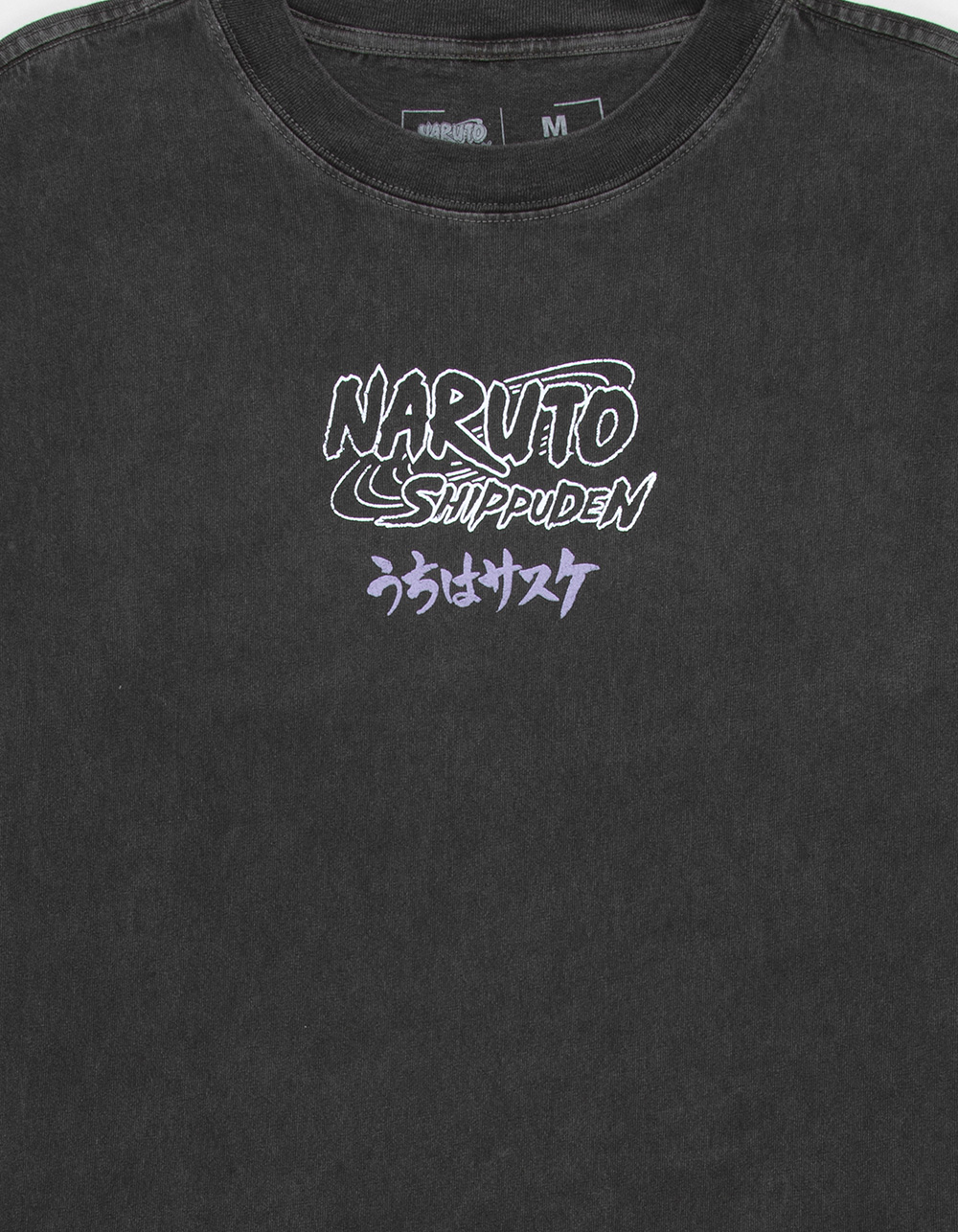 CVLA x Naruto Sasuke Mens Boxy Tee - WASHED BLACK