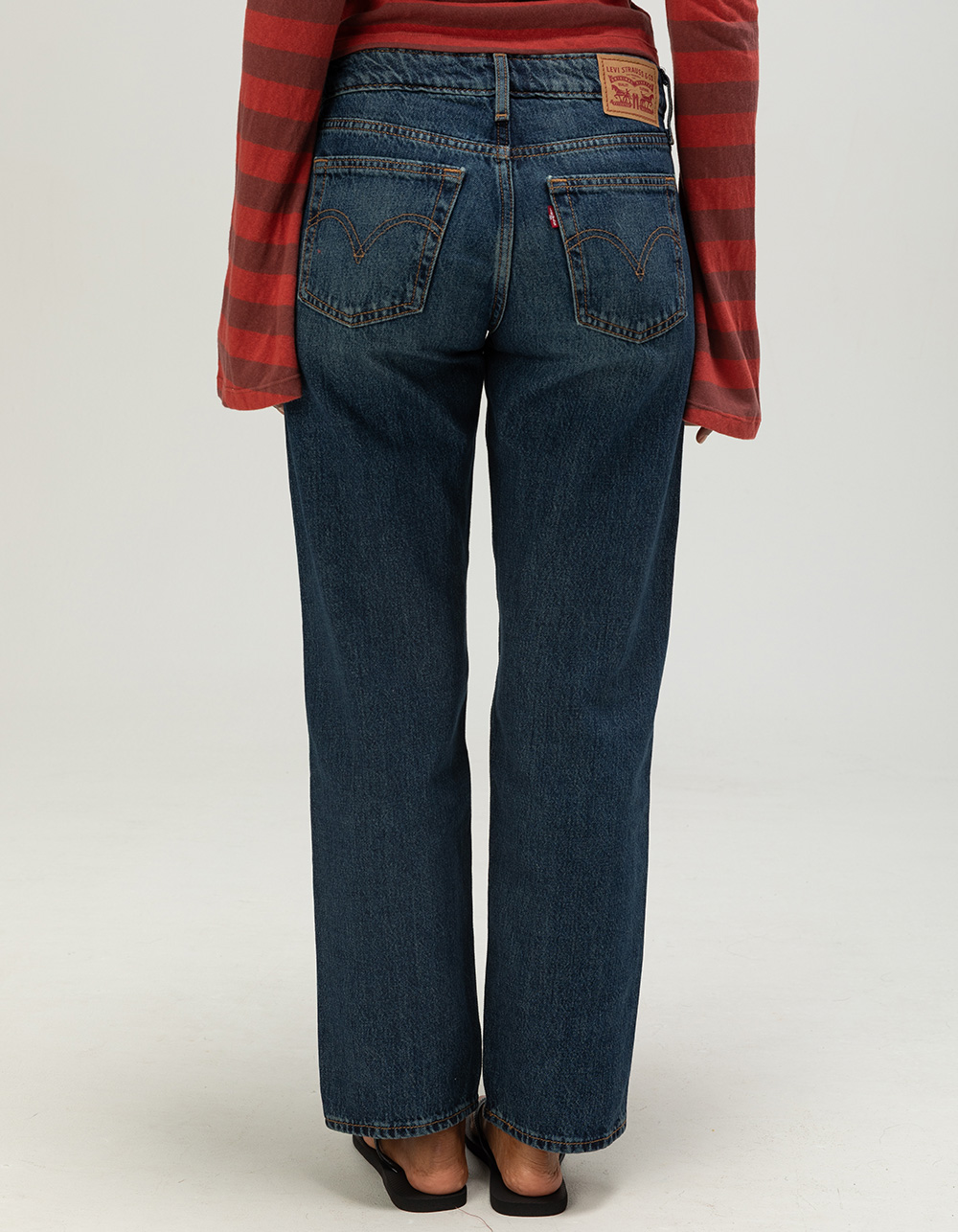 LEVI'S Womens Superlow Straight Jeans - Healing Hour DARK BLAST