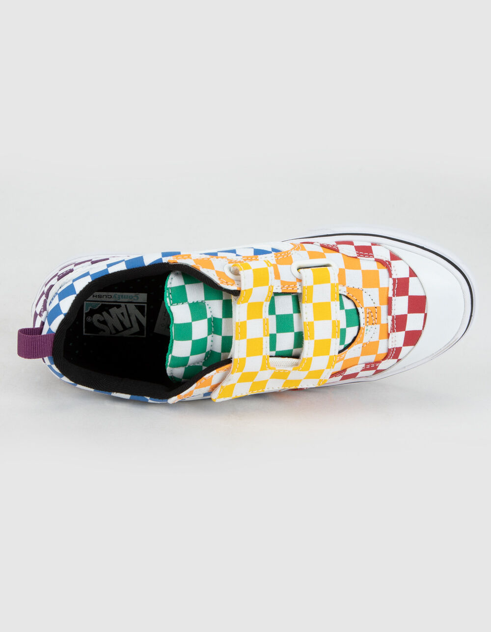 VANS Checkerboard ComfyCush New Skool Velcro Juniors Shoes image number 2