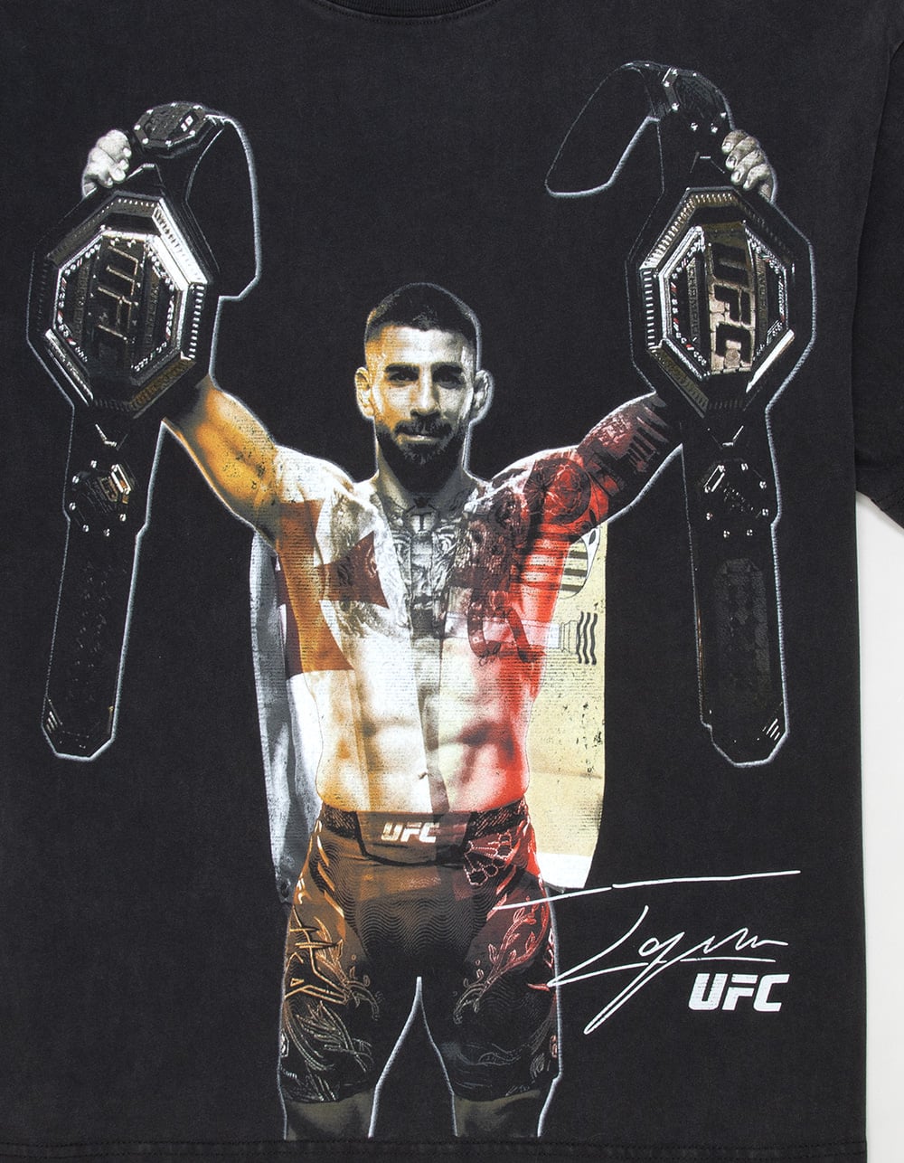 UFC Ilia Arms Raised Mens Boxy Tee - WASHED BLACK
