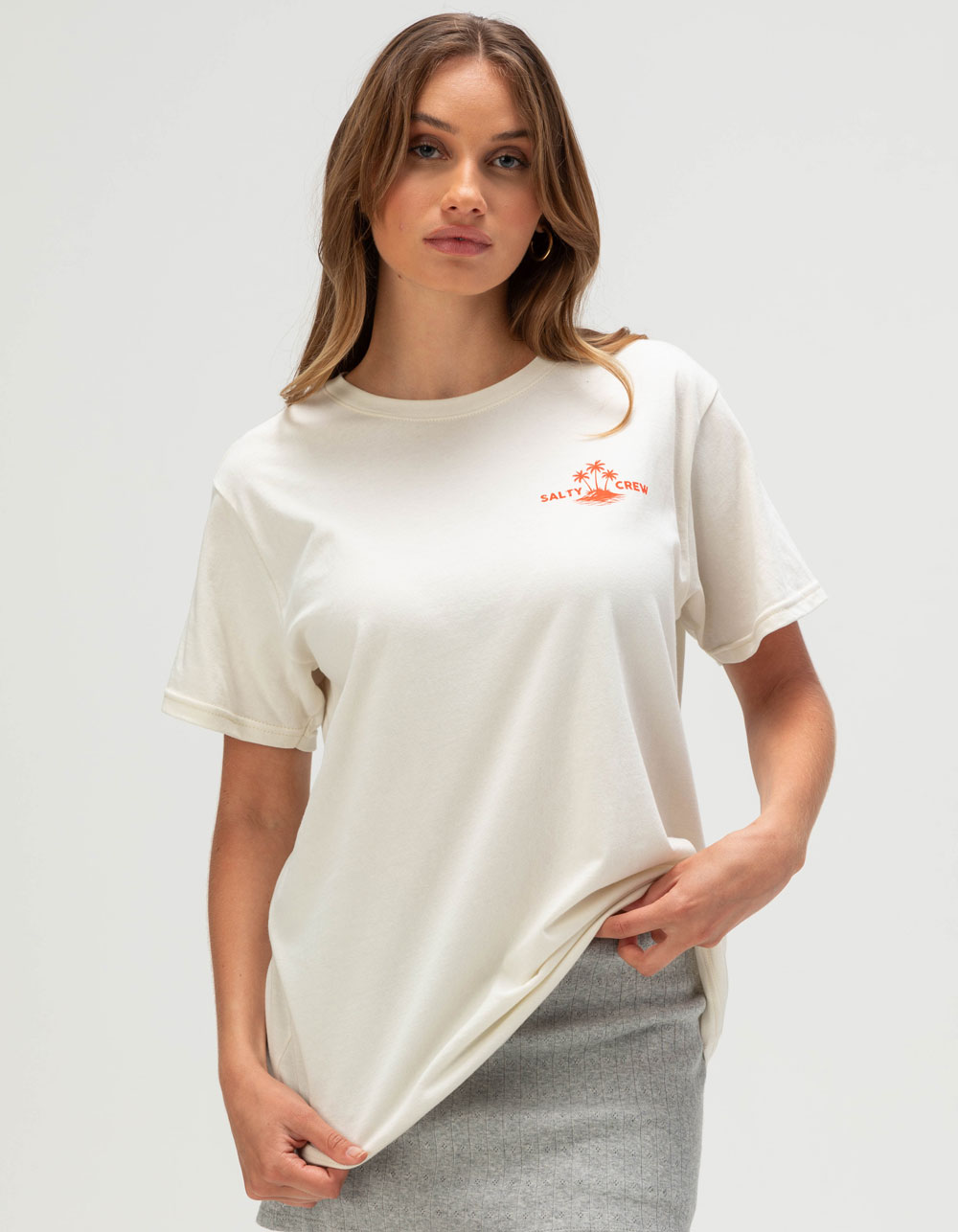 SALTY CREW Islands Womens Boyfriend Tee - BONE