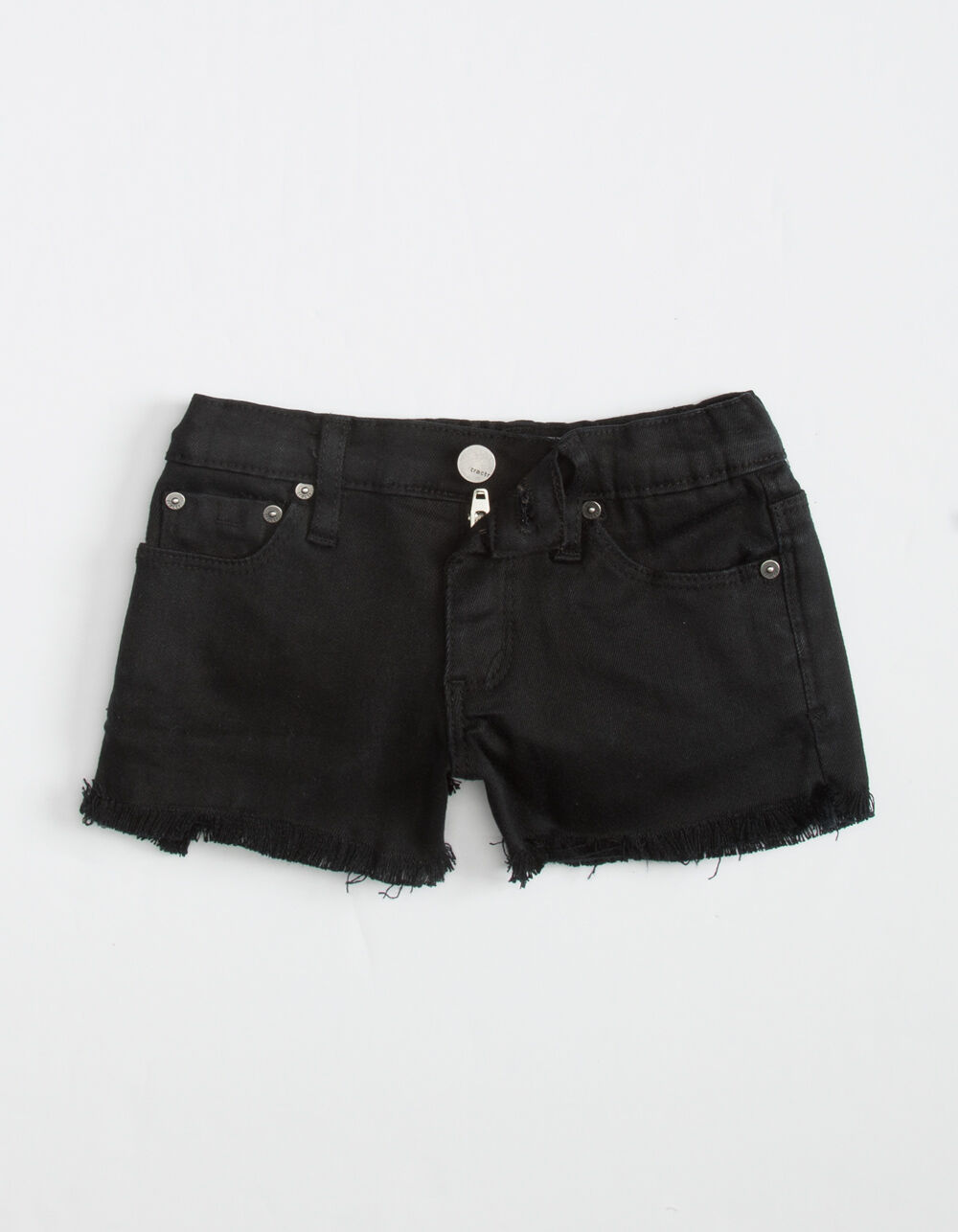 TRACTR Basic Fray Little Girls Black Denim Shorts (46x) BLACK Tillys
