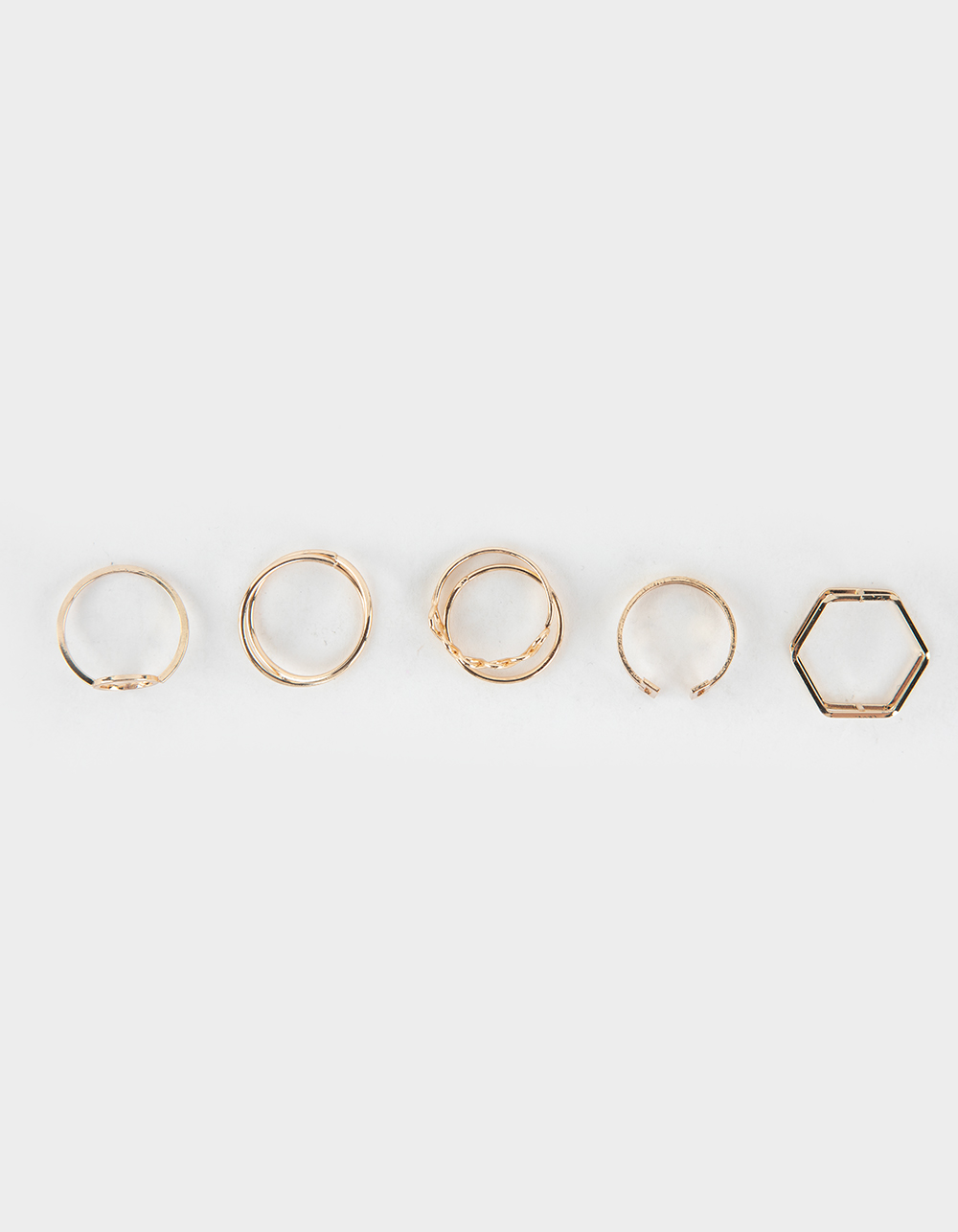 FULL TILT 6 Piece Cut Out Ring Set - GOLD