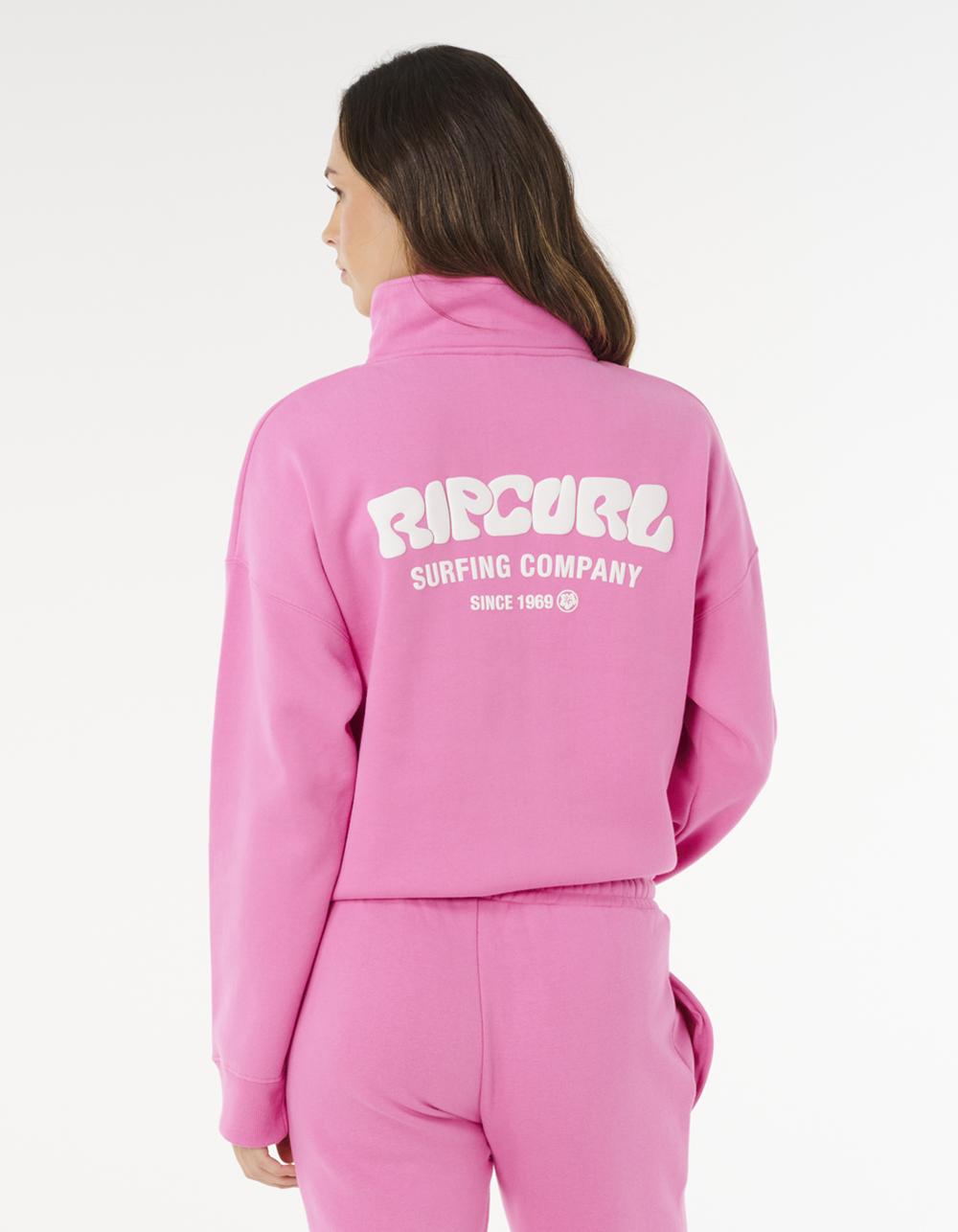 RIP CURL Surf Puff Womens 1/4 Zip - HOT PINK