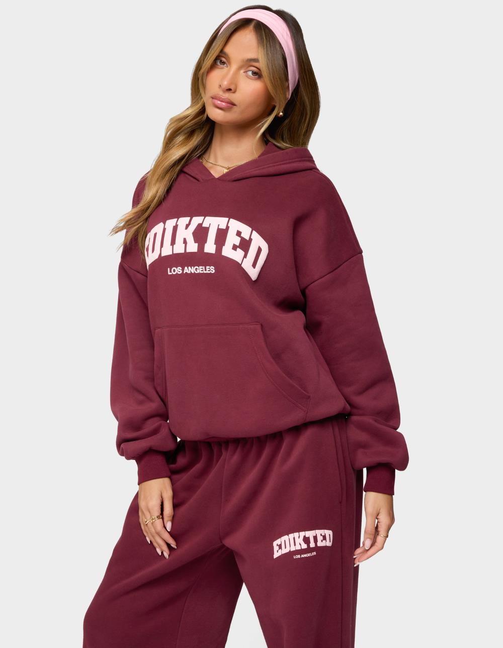 Edikted LA Hoodie - DK RED