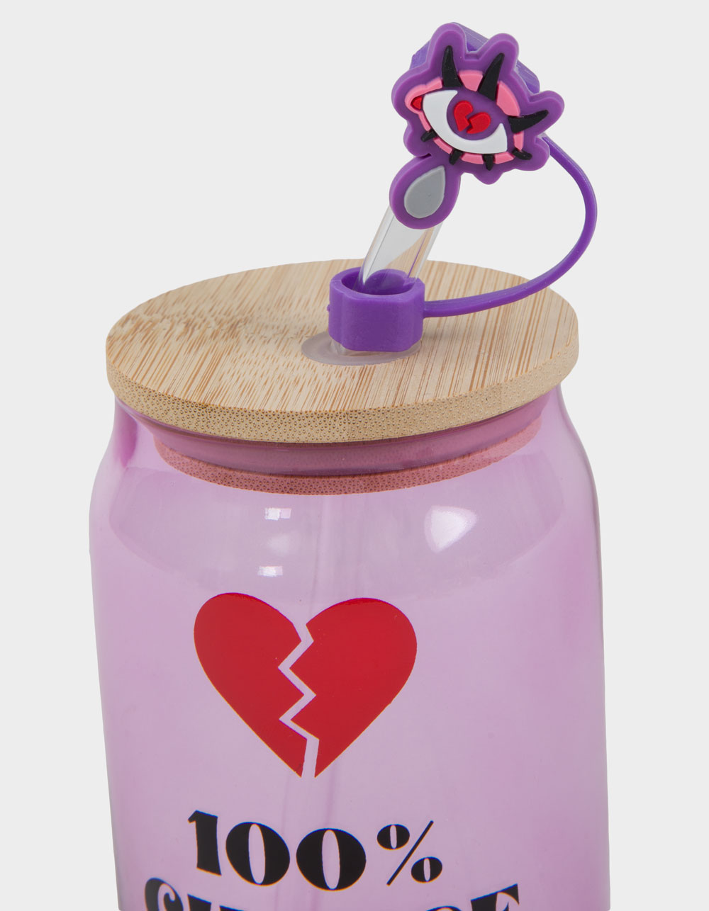 TILLYS HOME 100% Chance Of Tears Colored Glass Can Tumbler - PURPLE