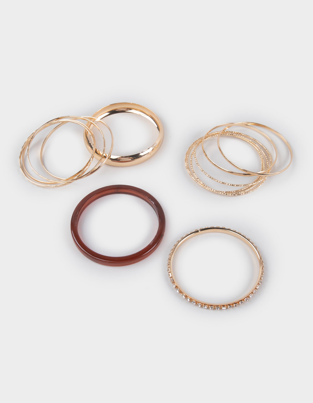 FULL TILT Multi Twist Bangle Bracelets - GOLD