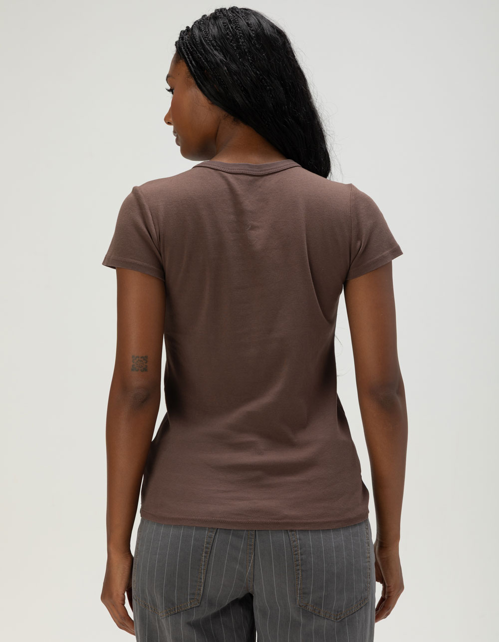 FULL TILT Yin Yang Womens Baby Tee - BROWN