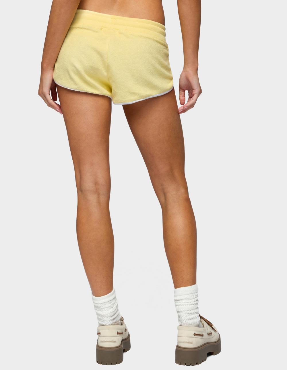 EDIKTED Madilyn Terry Cloth Shorts - YELLOW