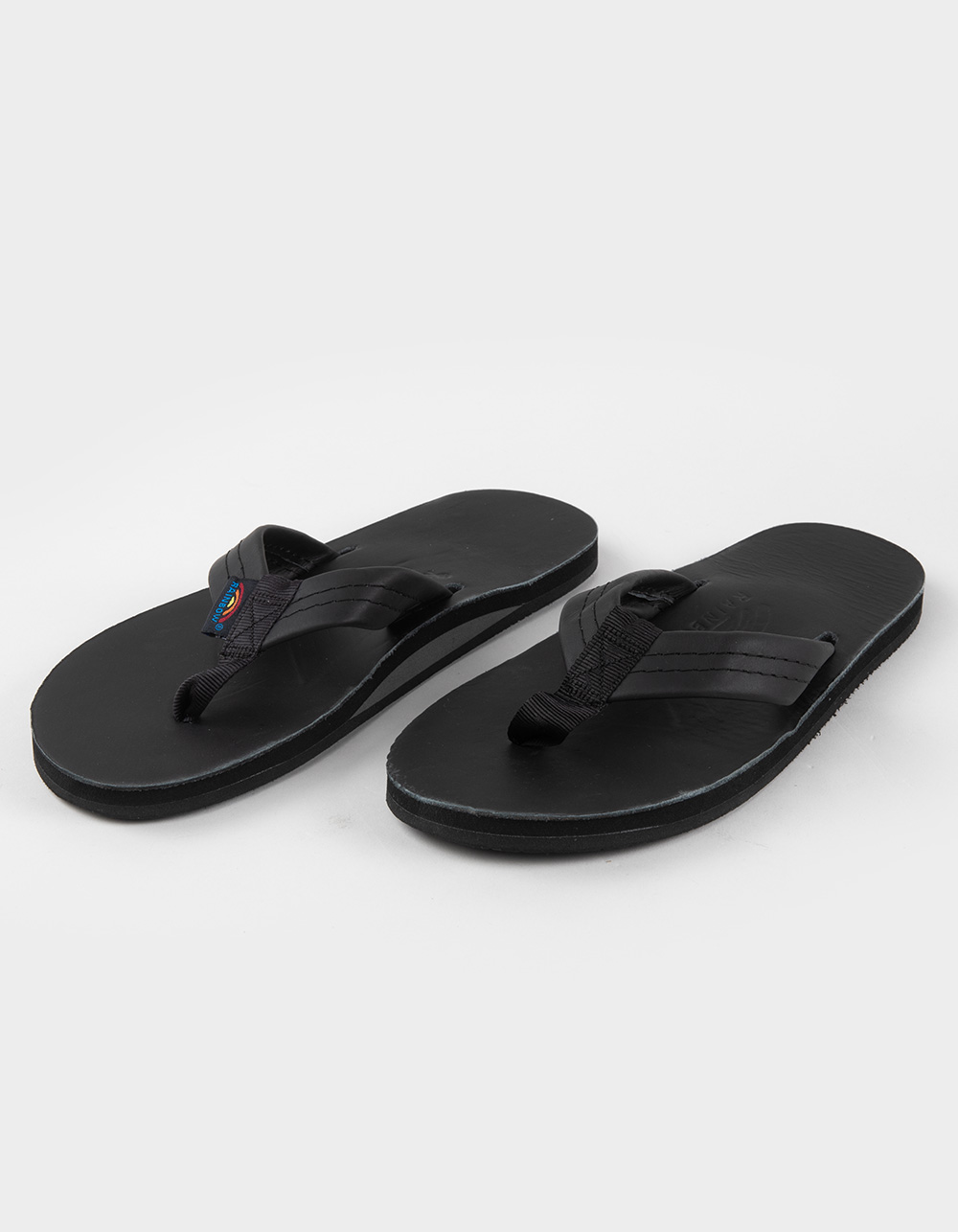 RAINBOW Premier Leather Mens Flip Flops - BLACK