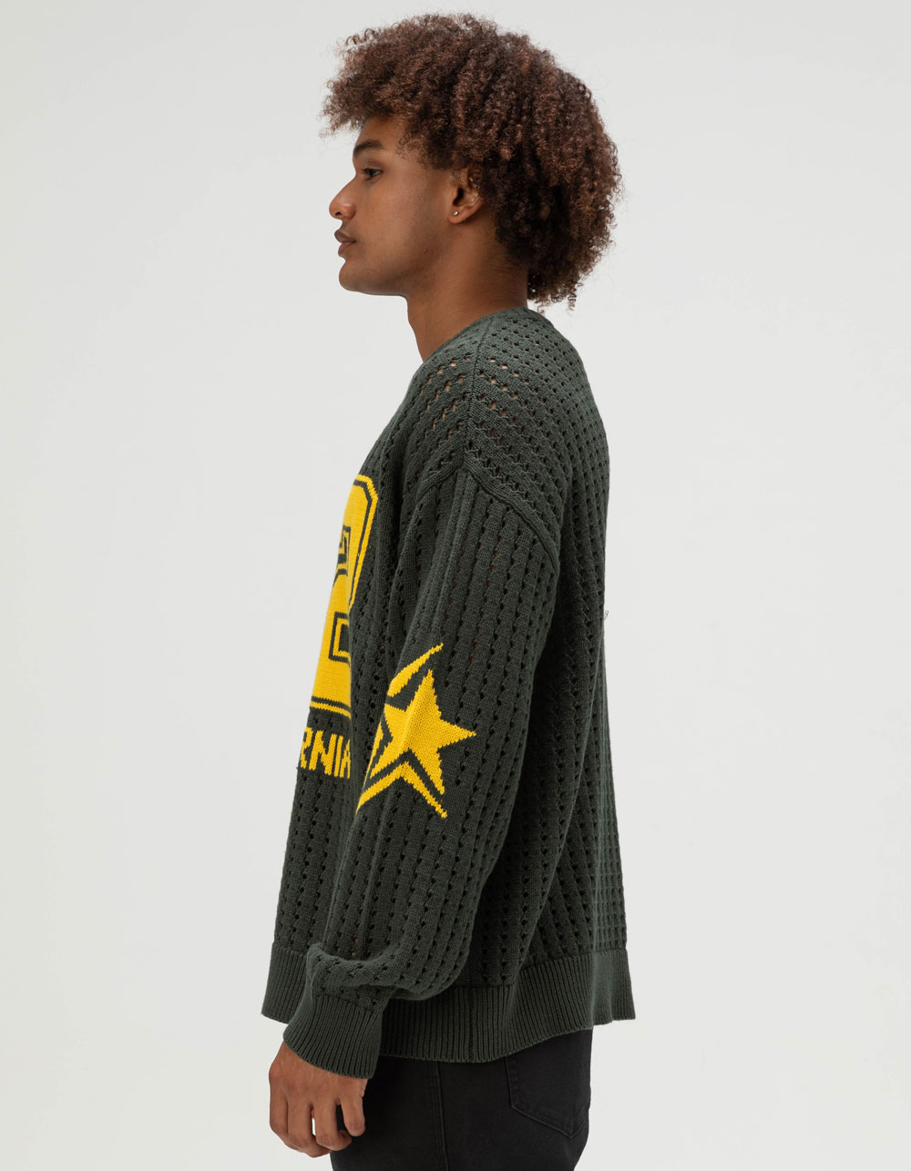 RSQ Mens Jersey Graphic Sweater - GREEN
