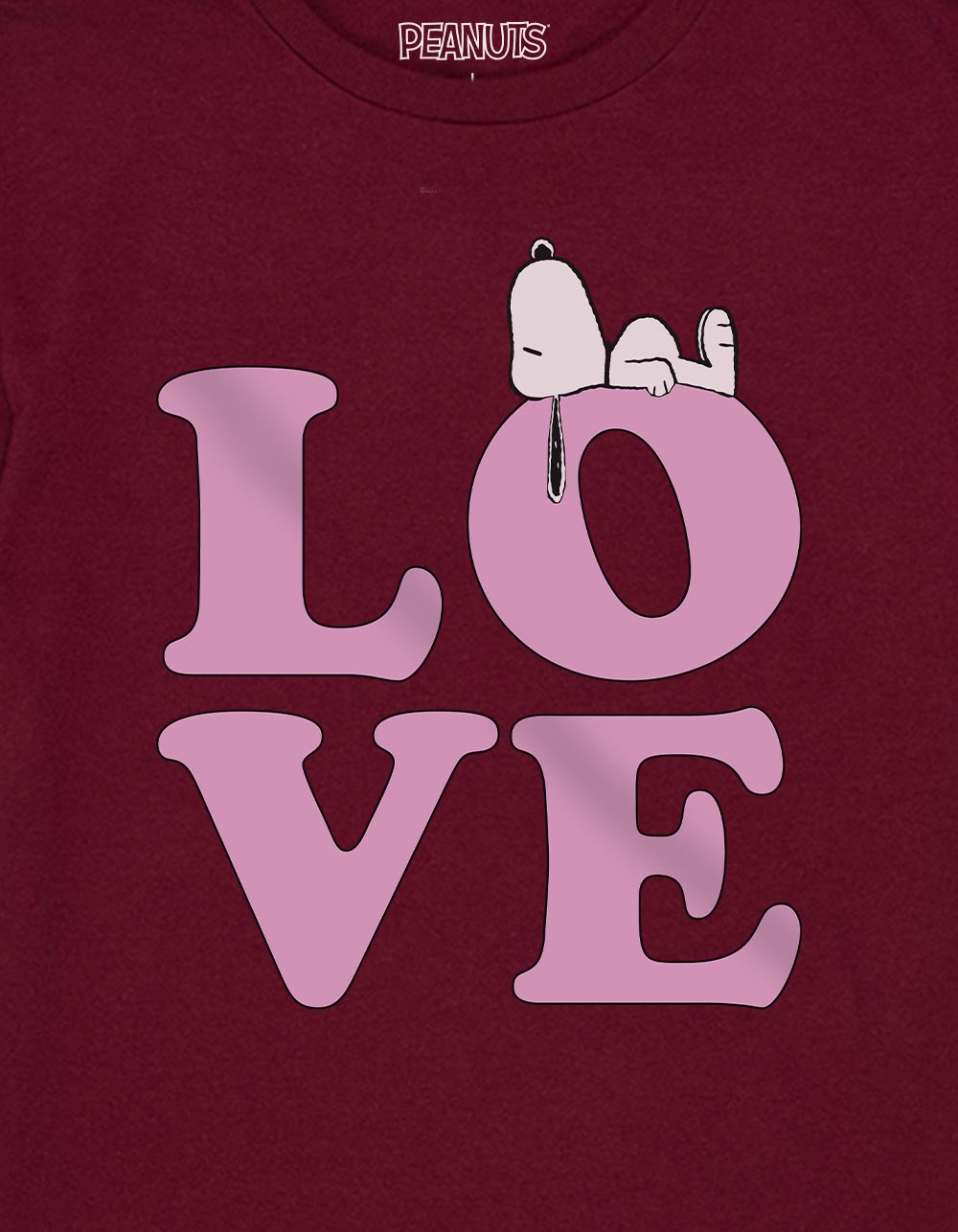 PEANUTS Love Block Snoopy Unisex Kids Tee - MAROON
