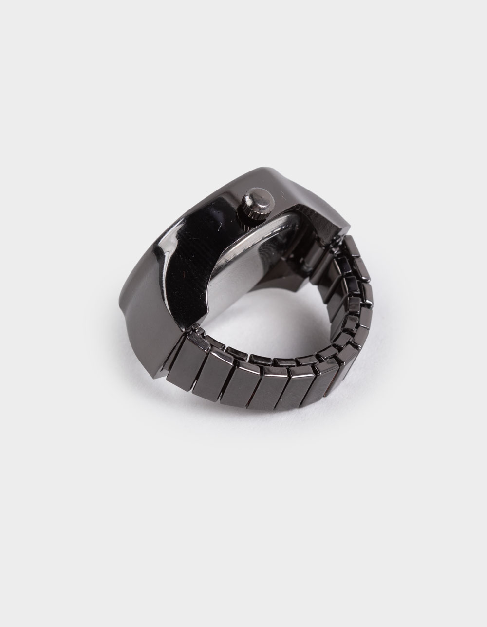RSQ Round Cross Stretch Ring Watch - BLACK