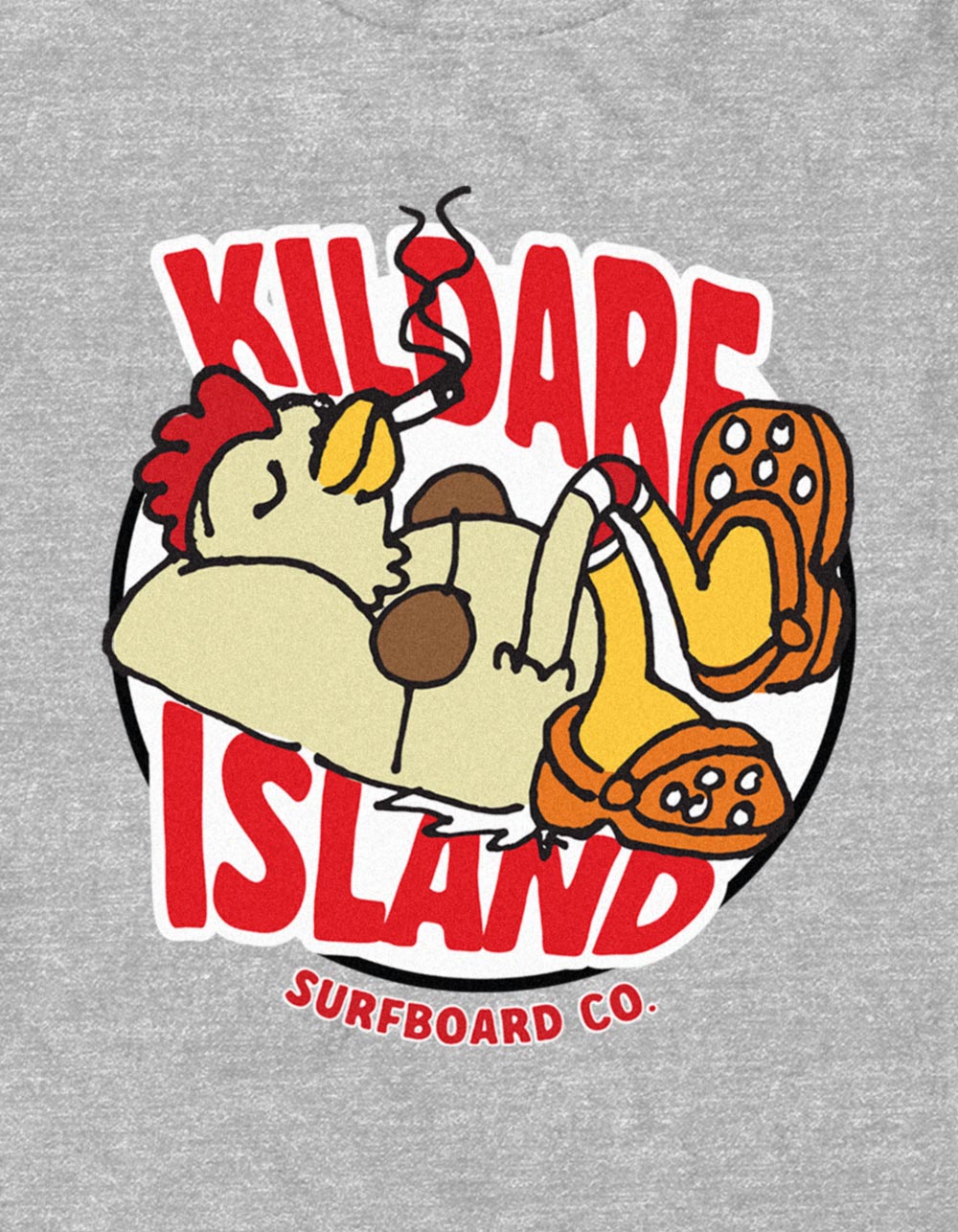 OUTER BANKS Kildare Island Chicken Relax Unisex Tee - HEATHER GRAY