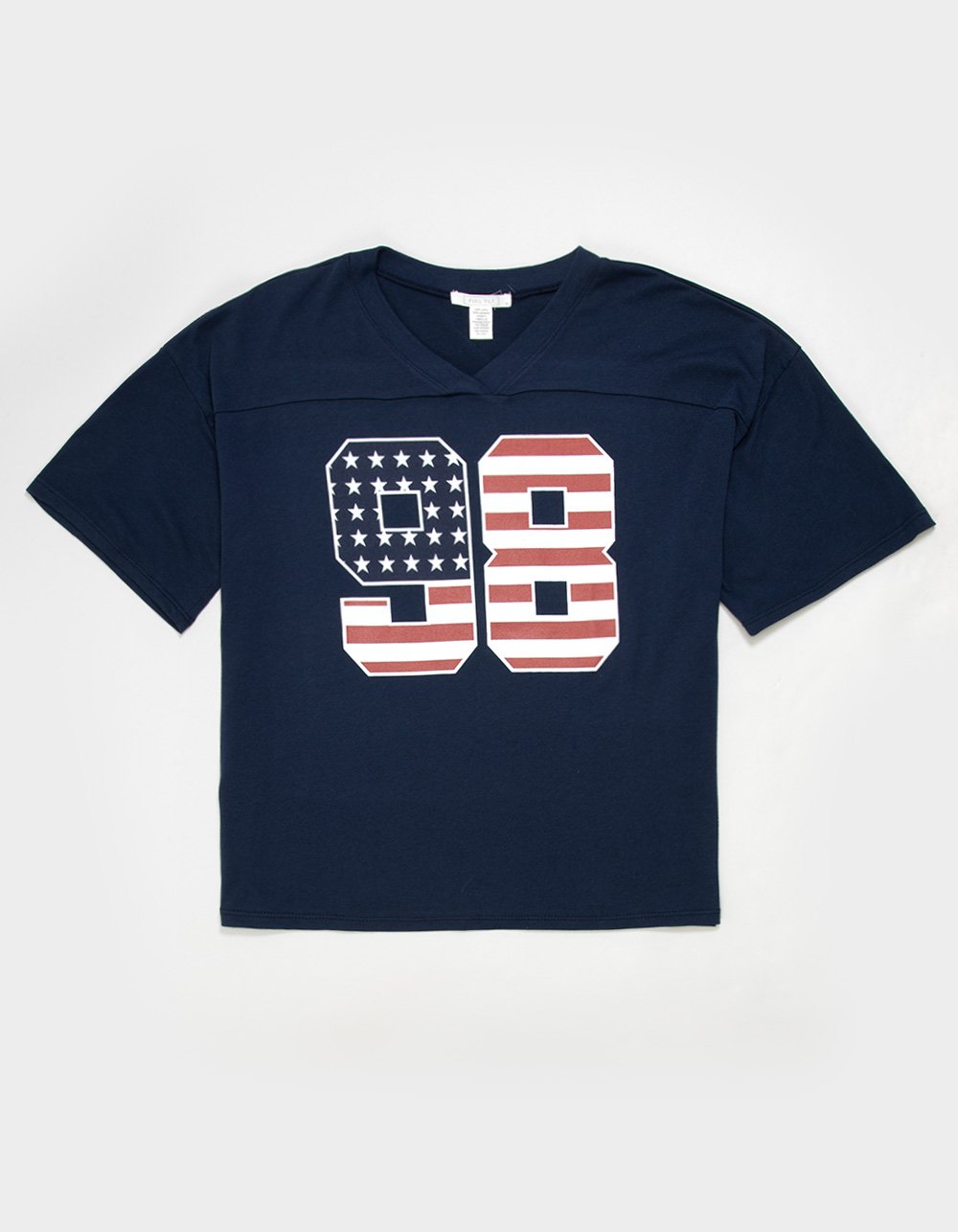 FULL TILT 98 Americana Girls Boyfriend Tee - NAVY