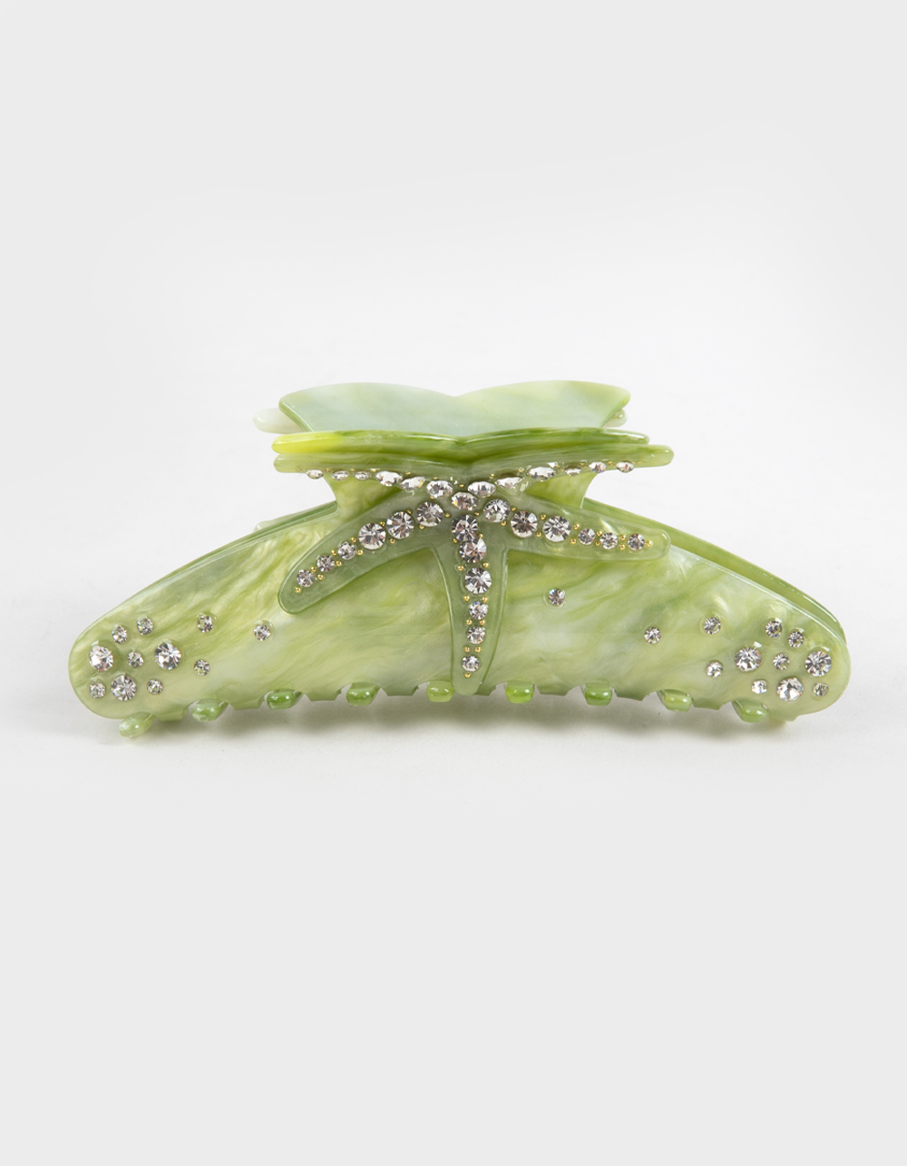 FULL TILT Starfish/Rhinestone Claw Clip - GREEN