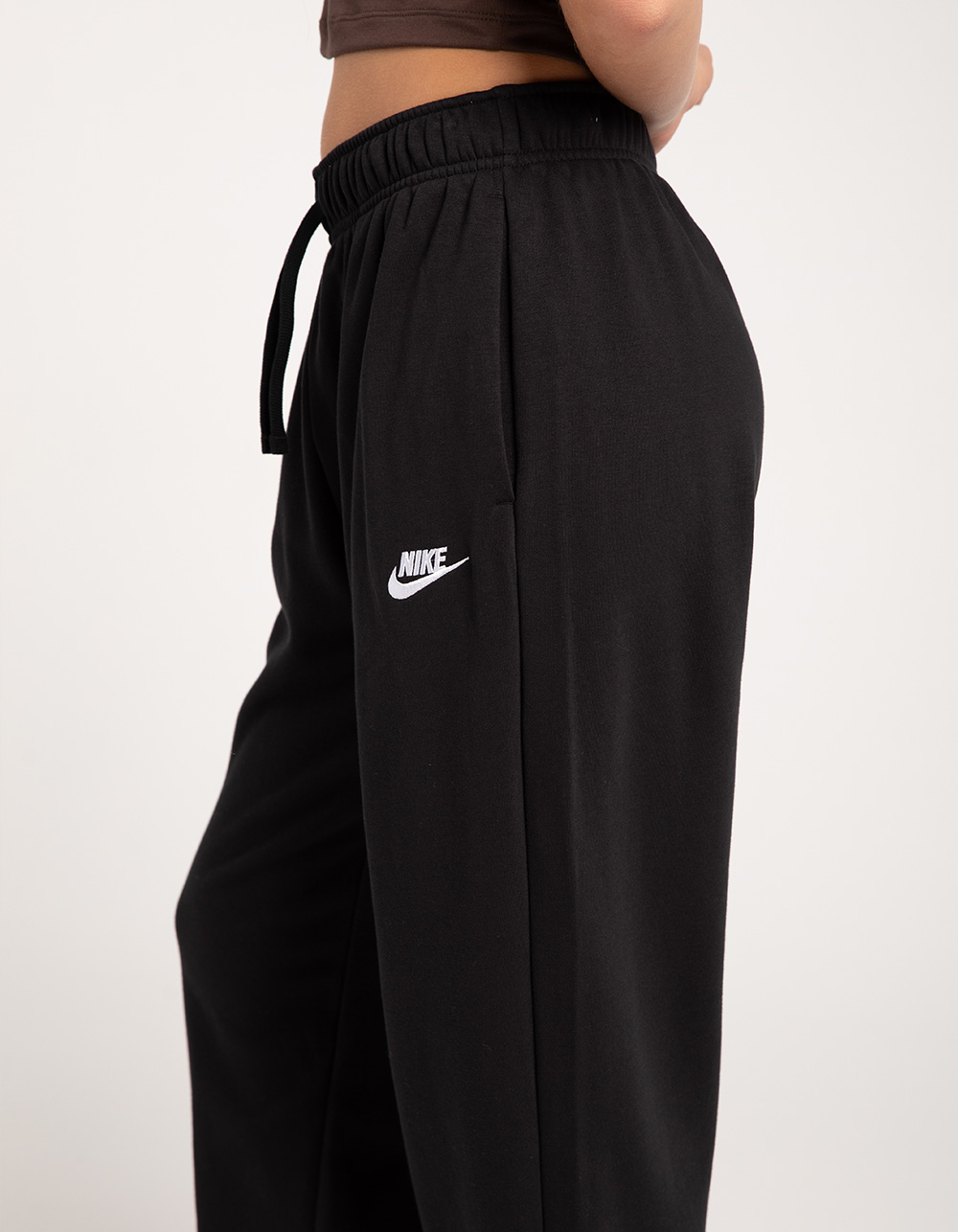 NIKE Sportswear Club Womens Oversized Fleece Sweatpants - BLACK