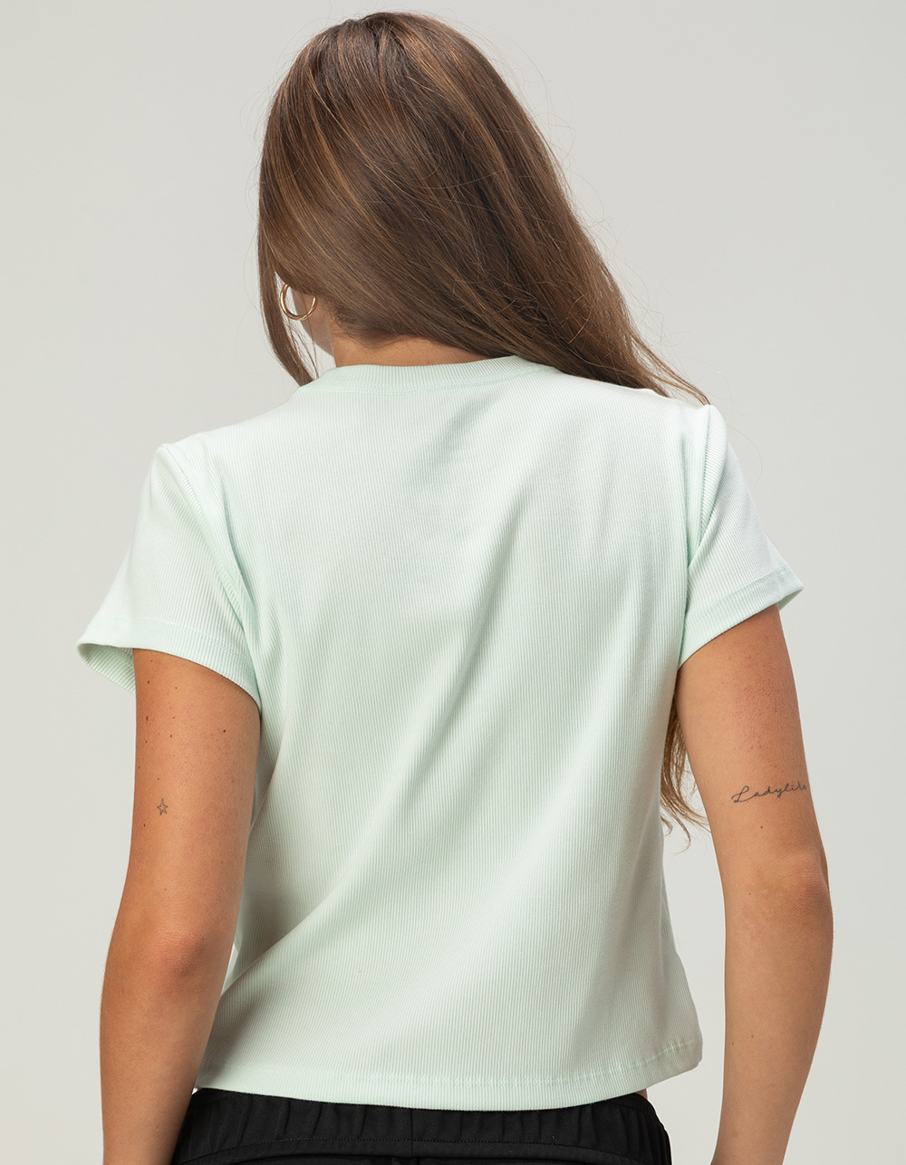 NIKE Sportswear Womens Ribbed Tee - CRYSTAL GREEN