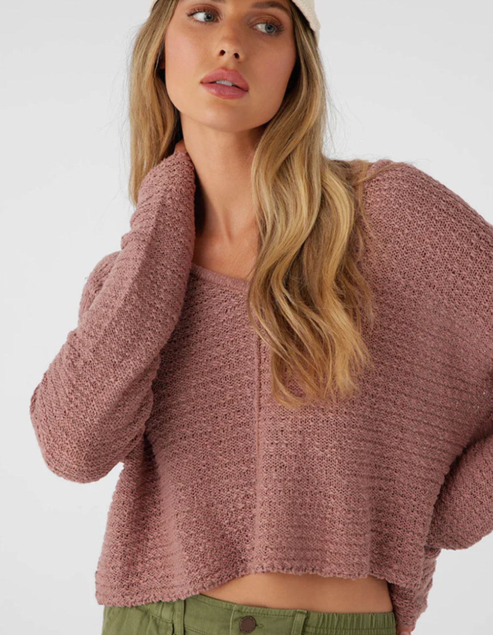 O'NEILL Marina Womens Long Sleeve Sweater - MAUVE