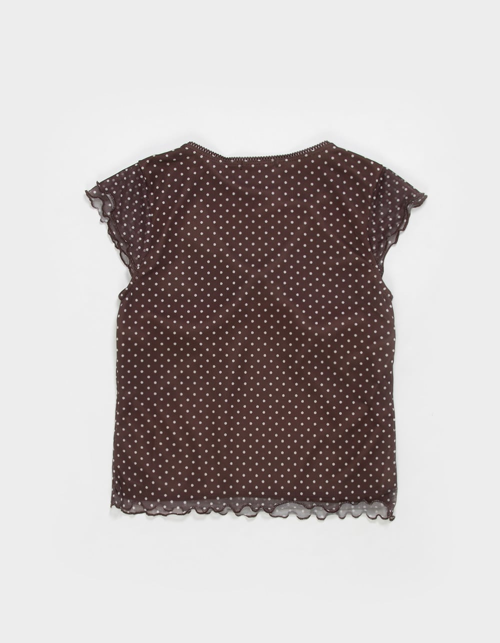 RSQ Girls Polka Dot Mesh Top - BROWN