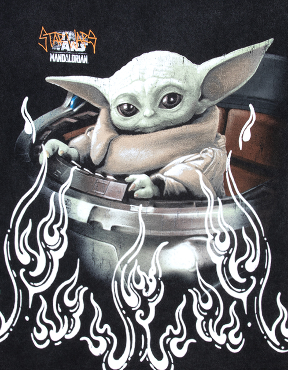 STAR WARS Mandalorian Grogu Mens Boxy Tee - BLACK