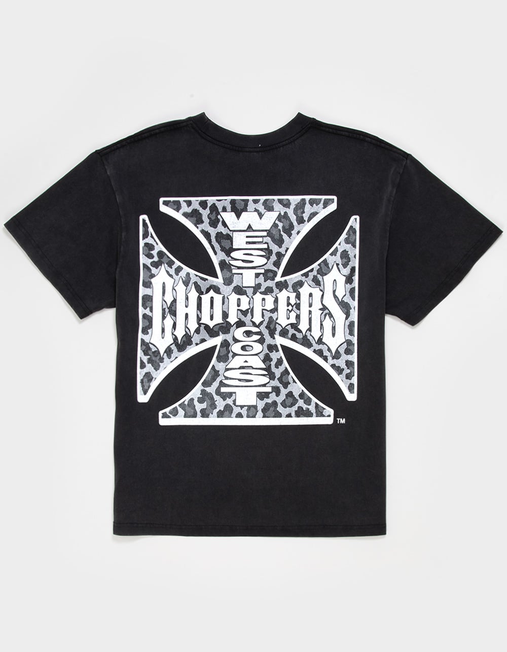 WEST COAST CHOPPERS Leopard Fill Mens Tee - WASHED BLACK