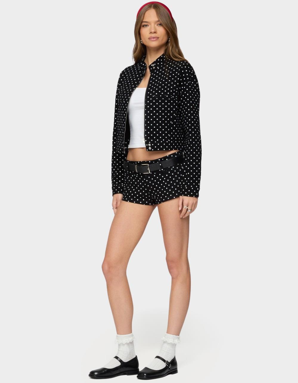 EDIKTED Tabitha Polka Dot Jacket - BLACK