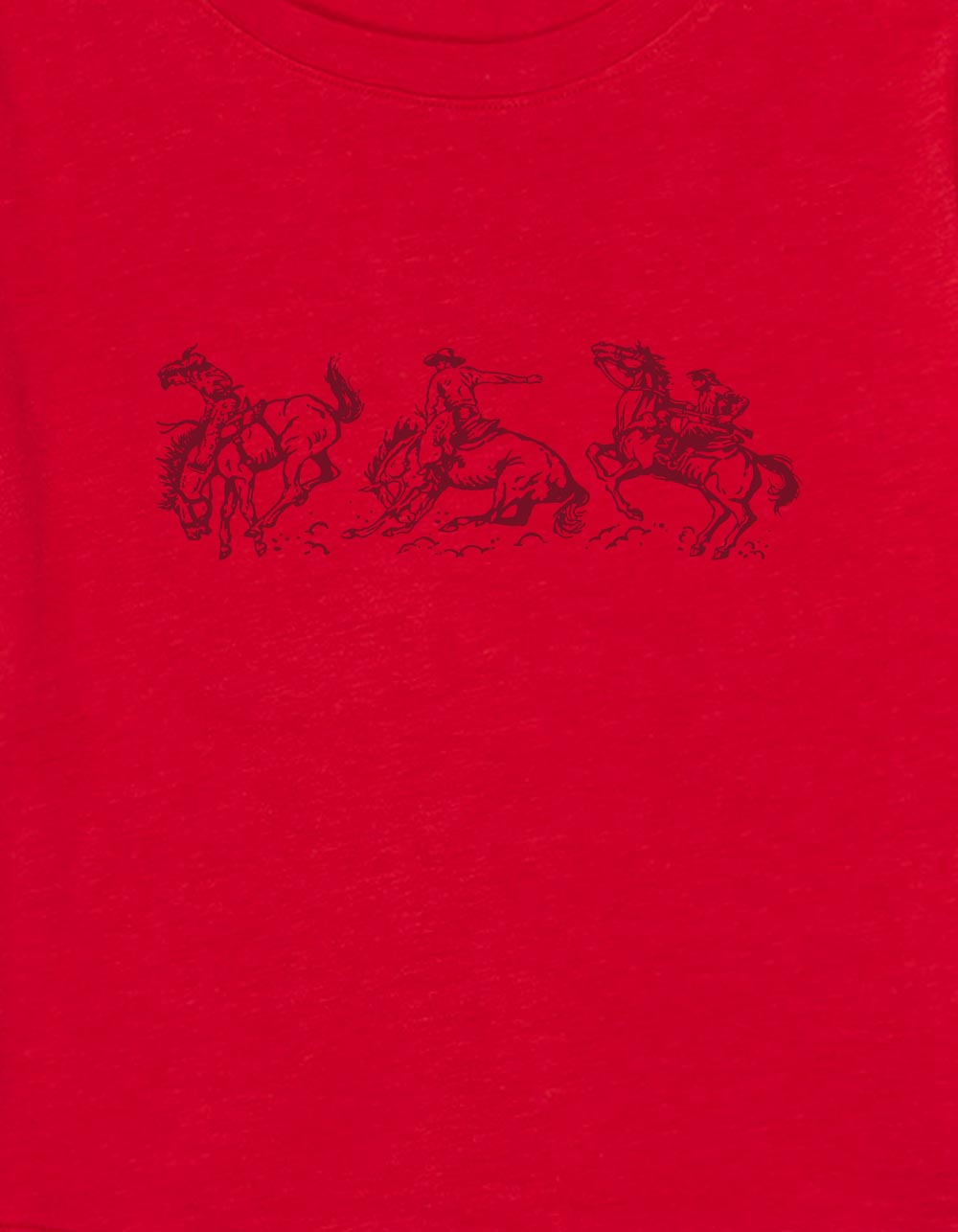 WESTERN Horse Trio Womens Baby Tee - RED