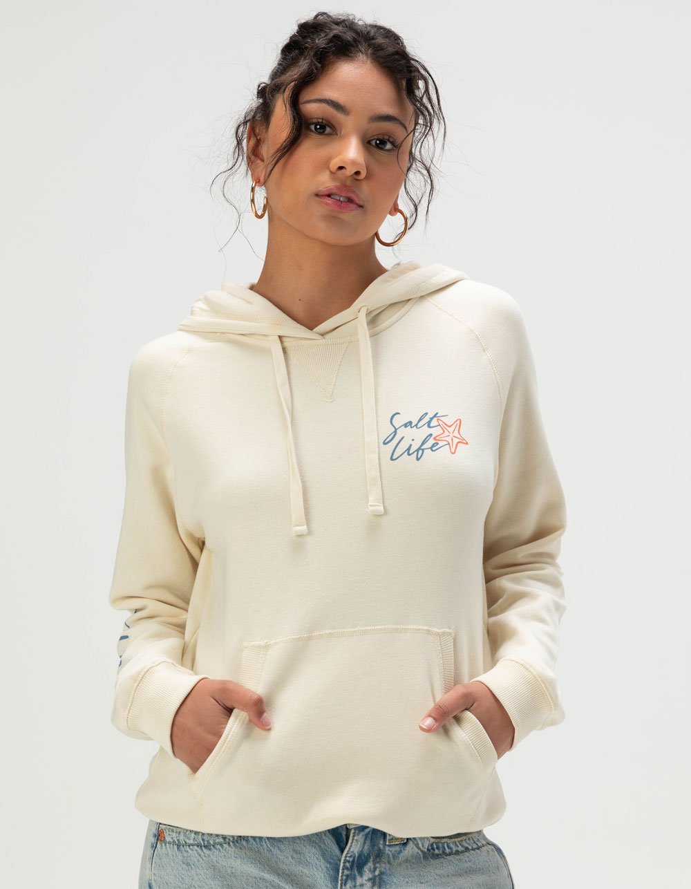 SALT LIFE Crab Bay Womens Hoodie - IVORY