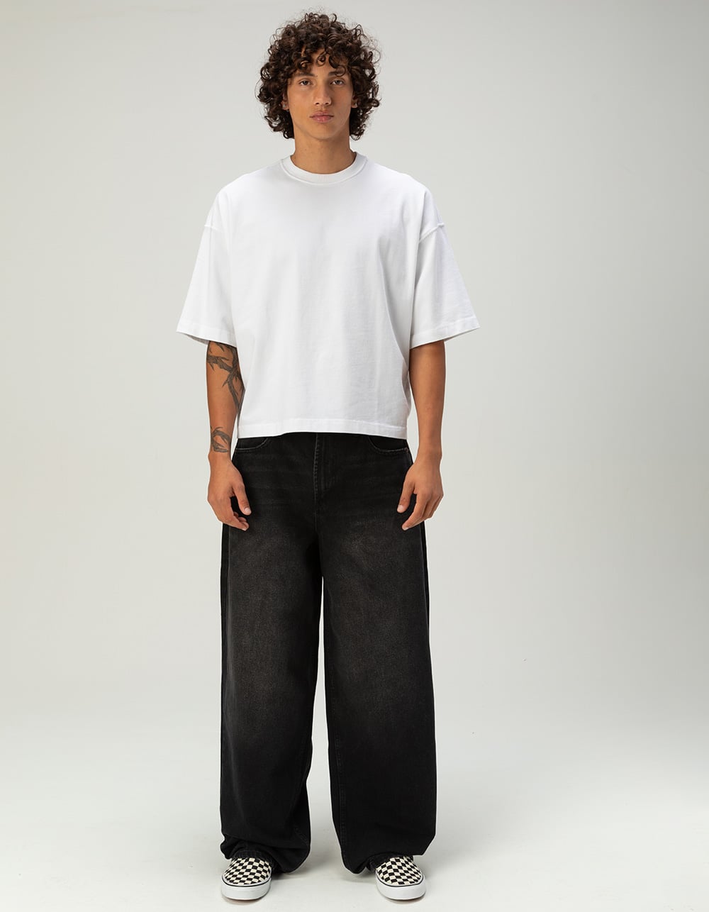 RSQ Mens Extra Baggy Patch Jeans - WASHED BLACK