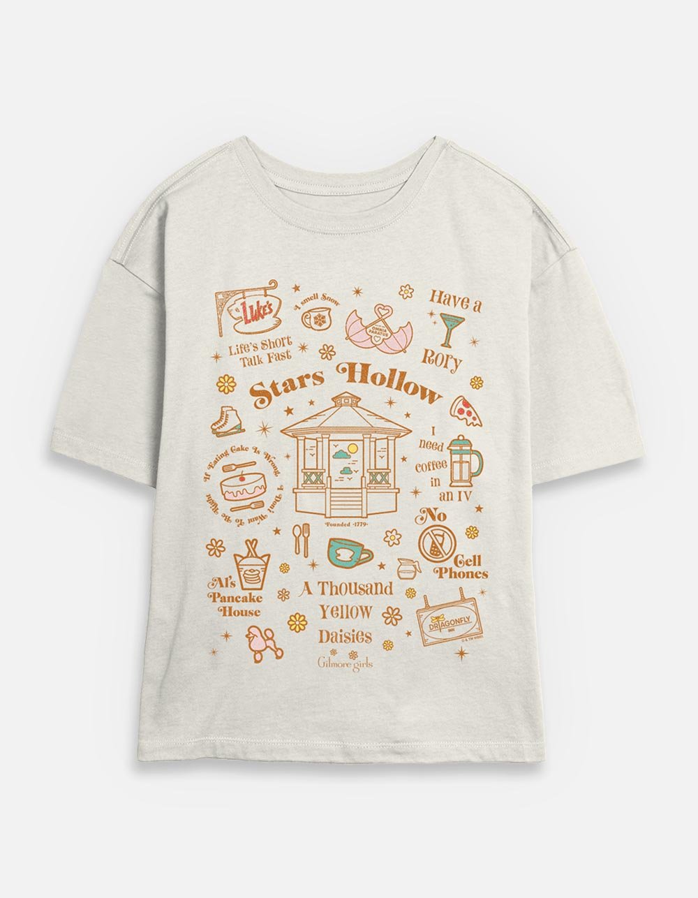 GILMORE GIRLS Stars Hollow Jumble Unisex Tee - CREAM