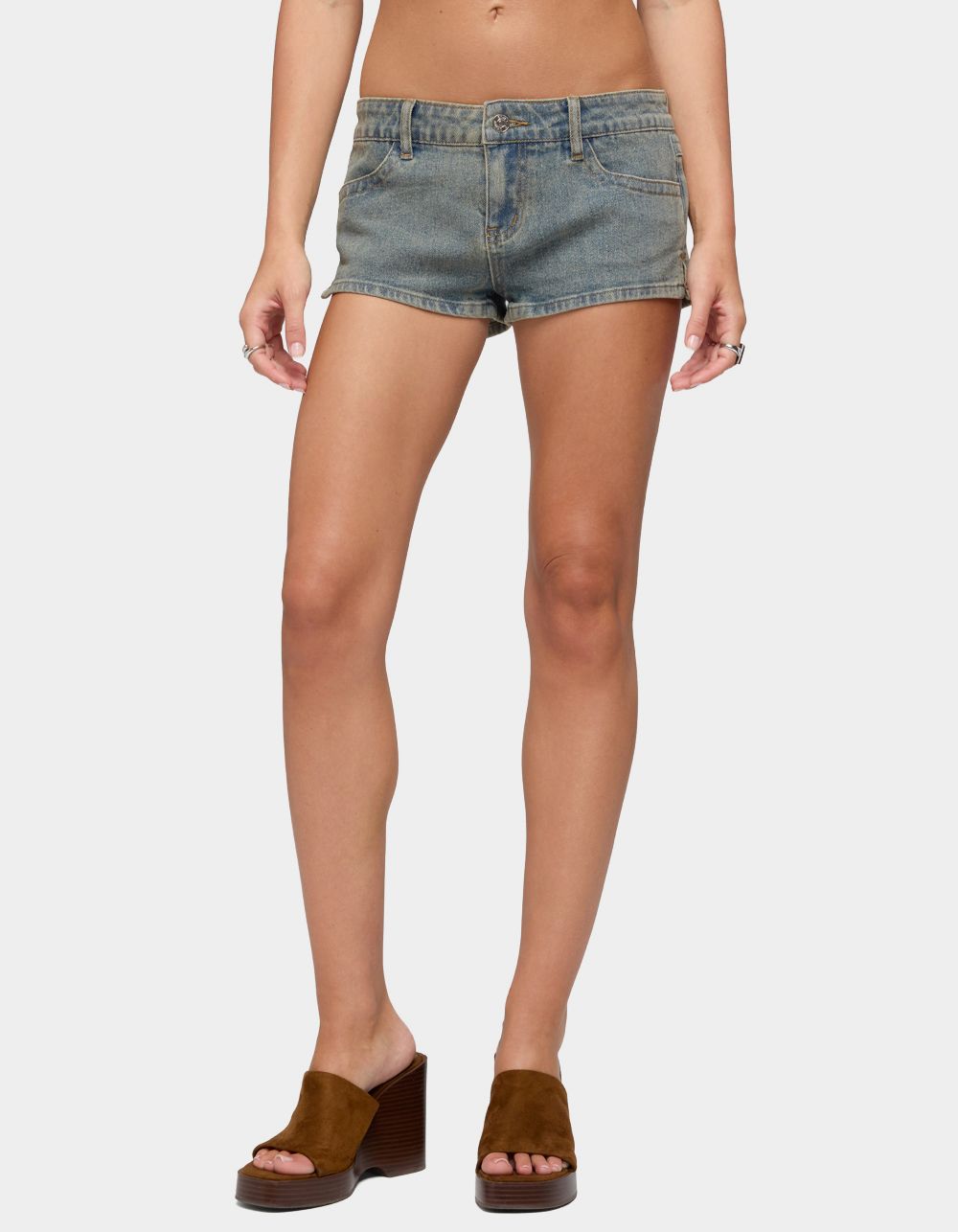 EDIKTED Jagger Low Rise Denim Shorts