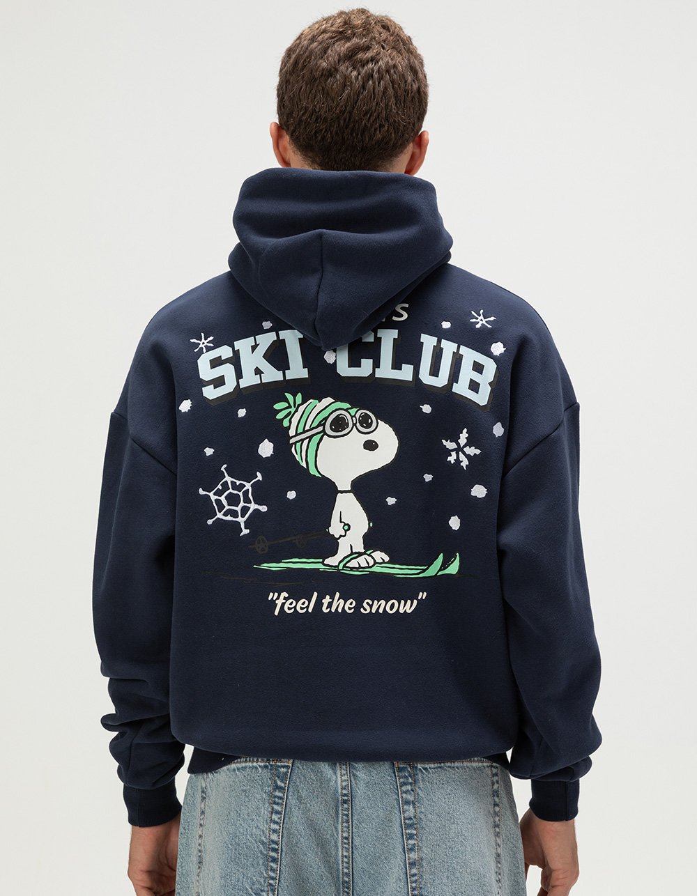 RSQ x Peanuts Snoopy Ski Club Mens Hoodie - NAVY