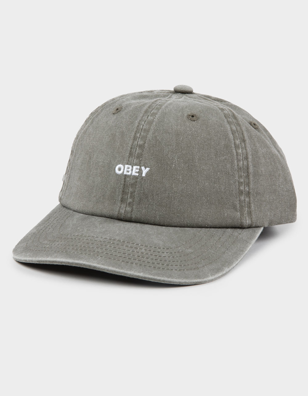 OBEY Pigment Bold 6 Panel Strapback Hat - OLIVE
